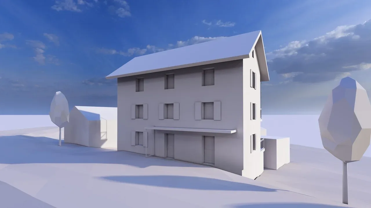 Rendering di Casa Fedoccio a Chiggiogna